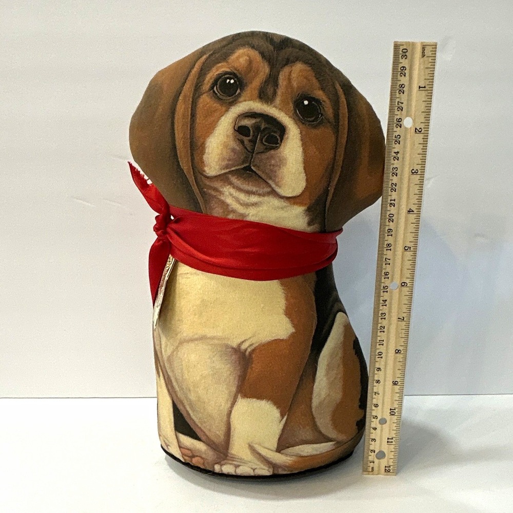 Leslie Anderson Dog Draft Stopper Doorstop Fabric Freestanding Red Scarf